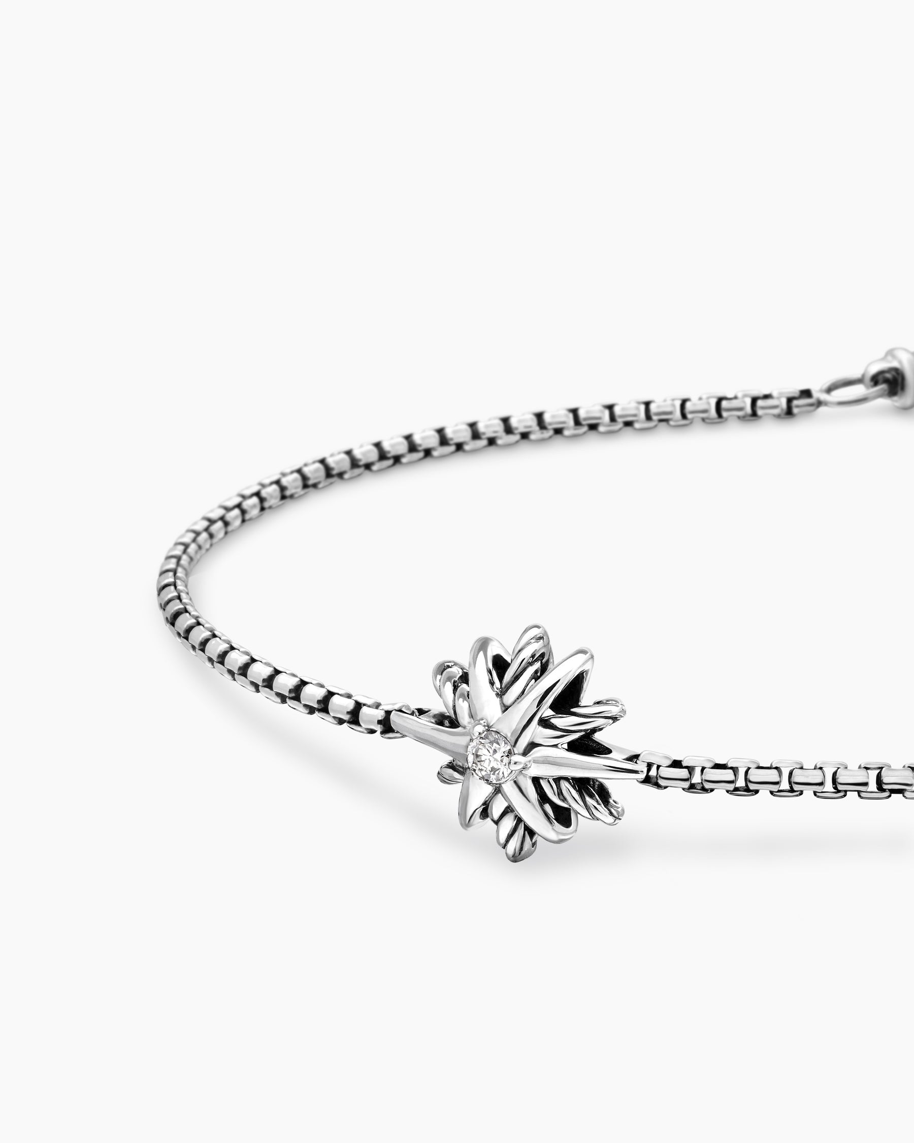 Starburst Teen Bracelet in Sterling Silver with Center Diamond, 8mm