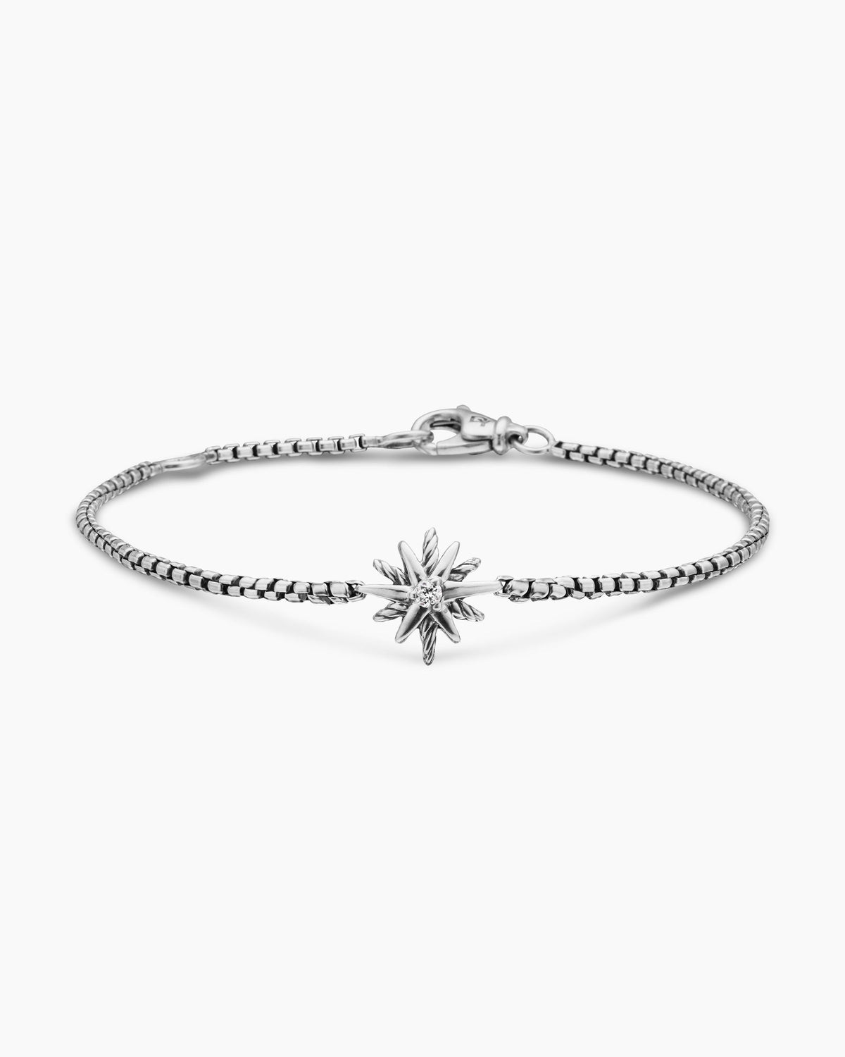 Starburst Teen Bracelet in Sterling Silver with Center Diamond, 8mm