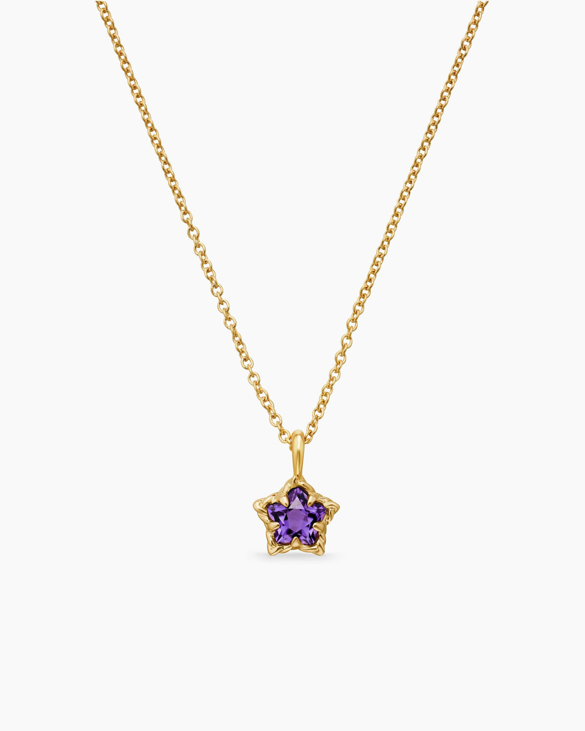 Cable Collectibles® Teen Star Necklace in 18K Yellow Gold with Amethyst