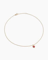 Cable Collectibles® Teen Heart Necklace in 18K Yellow Gold with Rhodolite Garnet