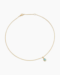 Cable Collectibles® Teen Teardrop Necklace in 18K Yellow Gold with Blue Topaz