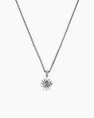 Starburst Teen Necklace in Sterling Silver with Center Diamond, 8mm