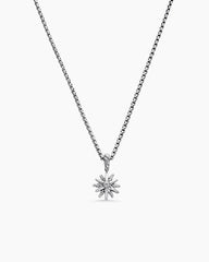 Starburst Teen Necklace in Sterling Silver with Center Diamond, 8mm