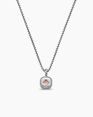 Albion® Teen Pendant Necklace in Sterling Silver with Morganite and Diamonds, 4mm