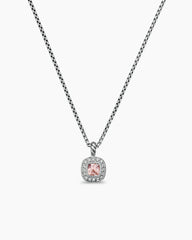 Albion® Teen Pendant Necklace in Sterling Silver with Morganite and Diamonds, 4mm