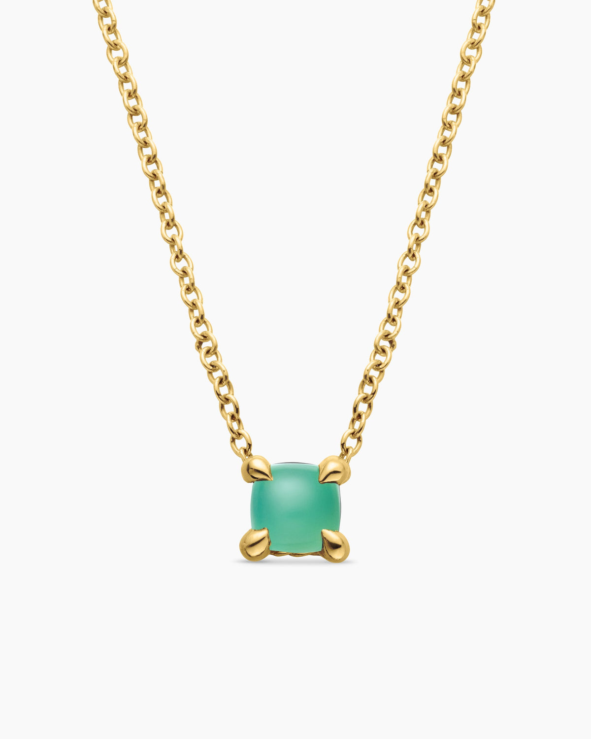 Chatelaine® Teen Necklace in 18K Yellow Gold with Chrysoprase, 4mm