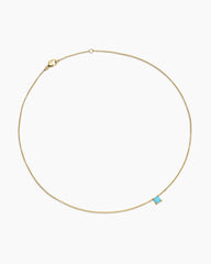 Chatelaine® Teen Necklace in 18K Yellow Gold with Turquoise, 4mm