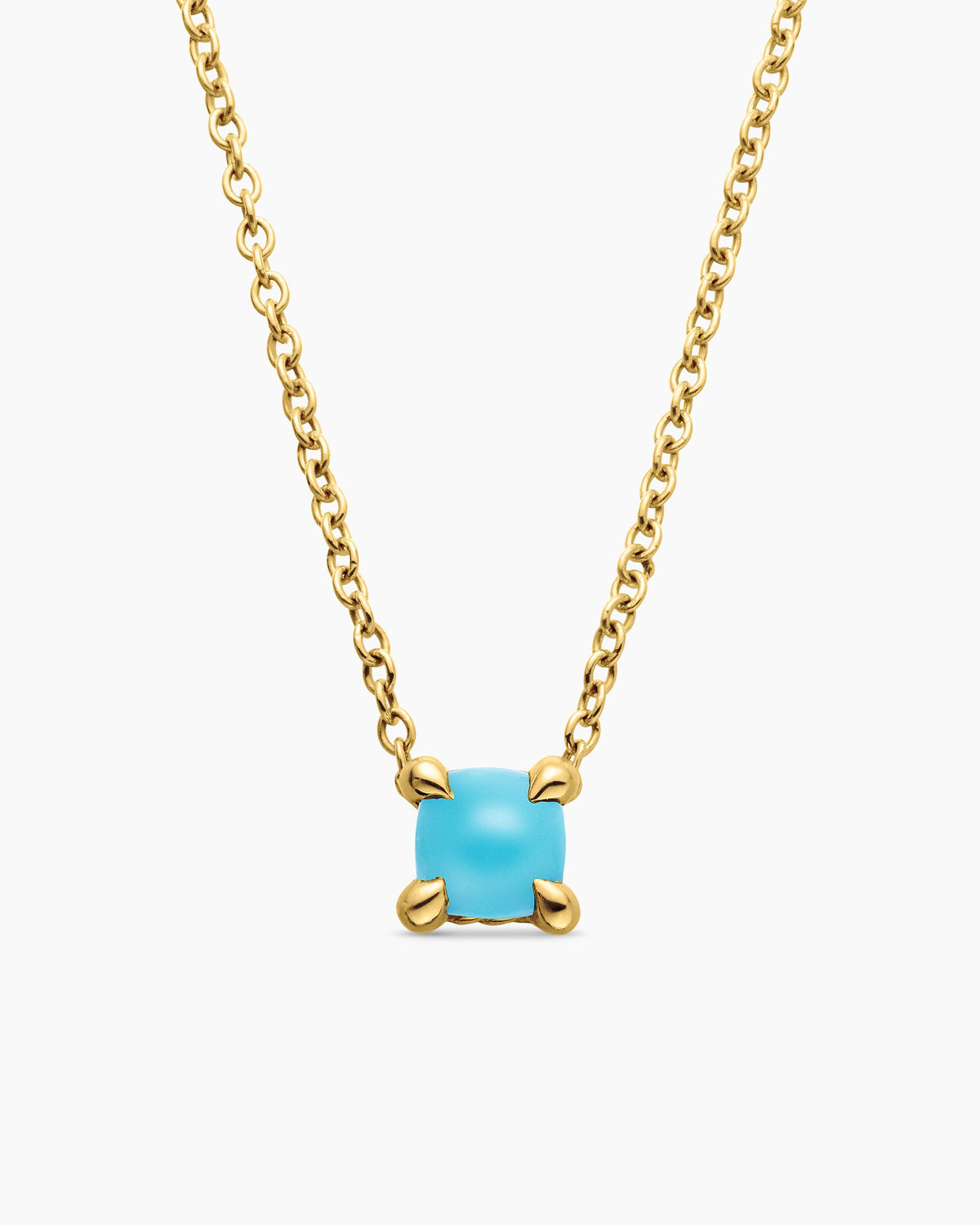 Chatelaine® Teen Necklace in 18K Yellow Gold with Turquoise, 4mm