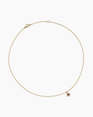 Cable Collectibles® Teen Birthstone Necklace in 18K Yellow Gold with Amethyst, 3mm
