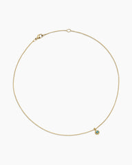 Cable Collectibles® Teen Birthstone Necklace in 18K Yellow Gold with Aquamarine, 3mm