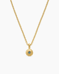 Cable Collectibles® Teen Birthstone Necklace in 18K Yellow Gold with Aquamarine, 3mm