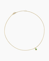 Cable Collectibles® Teen Birthstone Necklace in 18K Yellow Gold with Emerald, 3mm