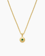 Cable Collectibles® Teen Birthstone Necklace in 18K Yellow Gold with Emerald, 3mm