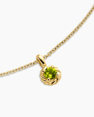 Cable Collectibles® Teen Birthstone Necklace in 18K Yellow Gold with Peridot, 3mm