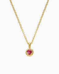 Cable Collectibles® Teen Birthstone Necklace in 18K Yellow Gold with Pink Tourmaline, 3mm