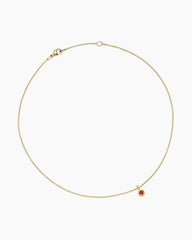 Cable Collectibles® Teen Birthstone Necklace in 18K Yellow Gold with Ruby, 3mm