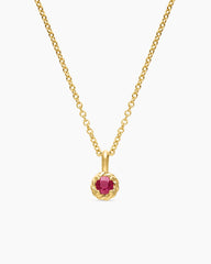 Cable Collectibles® Teen Birthstone Necklace in 18K Yellow Gold with Ruby, 3mm