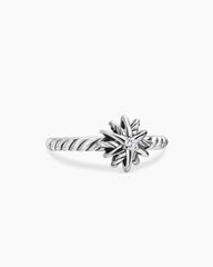 Starburst Teen Ring in Sterling Silver with Center Diamond, 8mm