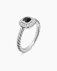 Albion® Teen Ring in Sterling Silver with Black Onyx and Diamonds, 4mm
