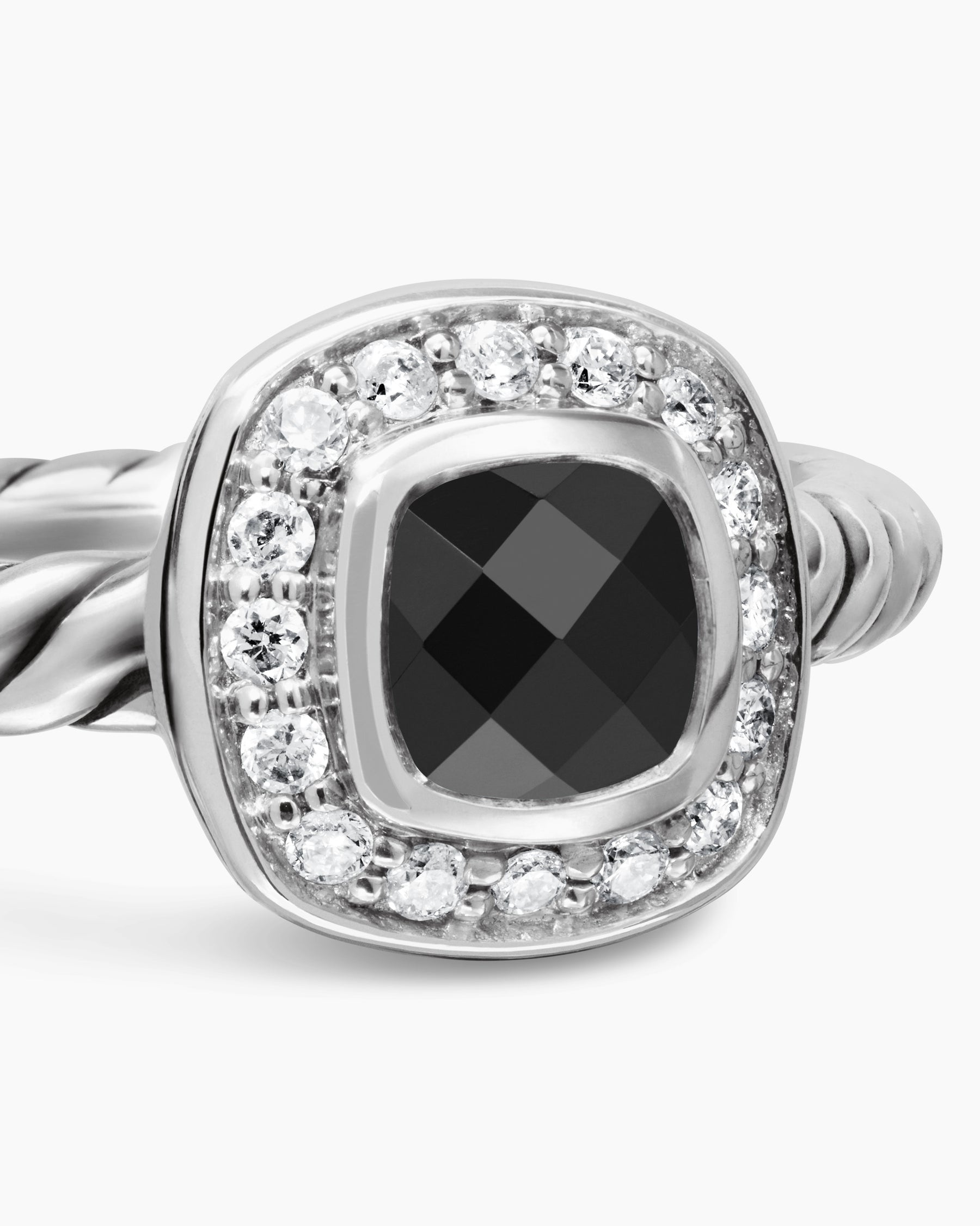 Albion® Teen Ring in Sterling Silver with Black Onyx and Diamonds, 4mm