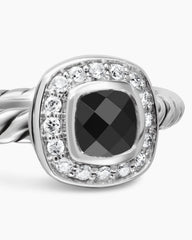 Albion® Teen Ring in Sterling Silver with Black Onyx and Diamonds, 4mm