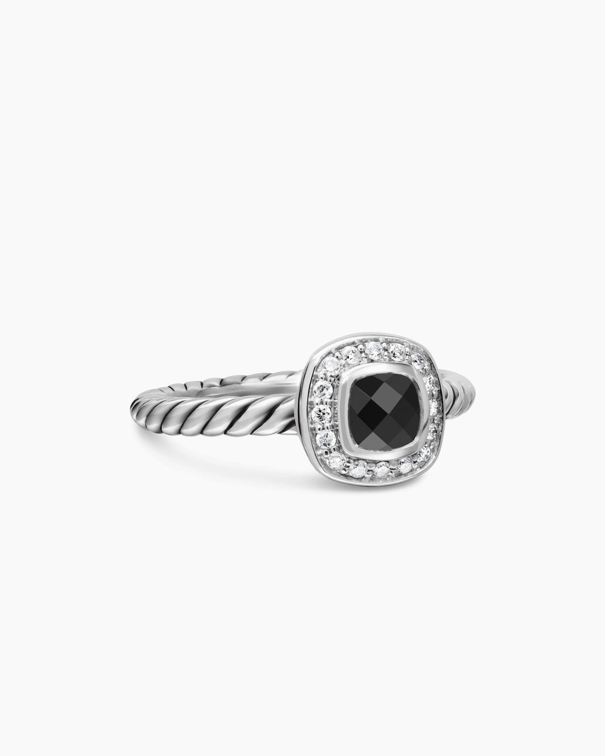 Albion® Teen Ring in Sterling Silver with Black Onyx and Diamonds, 4mm