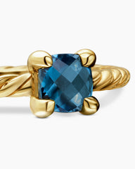 Chatelaine® Teen Ring in 18K Yellow Gold with Hampton Blue Topaz, 4mm