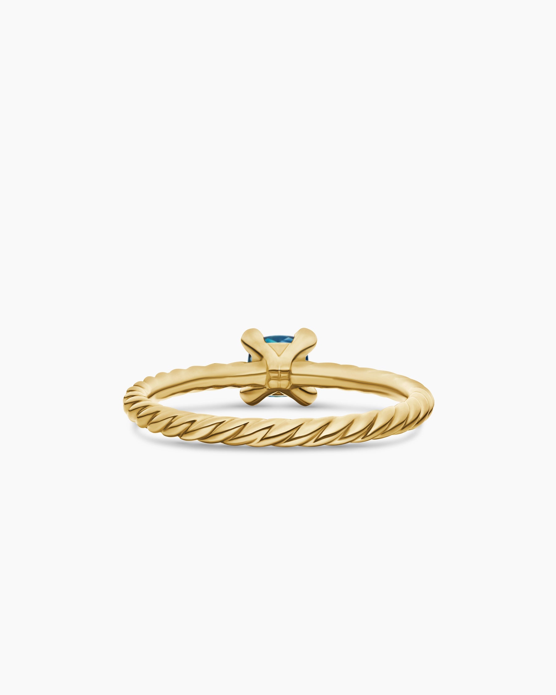 Chatelaine® Teen Ring in 18K Yellow Gold with Hampton Blue Topaz, 4mm