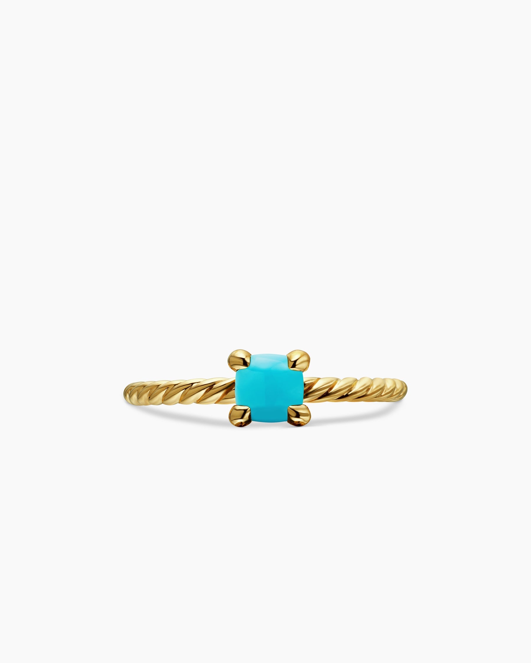 Chatelaine® Teen Ring in 18K Yellow Gold with Turquoise, 4mm