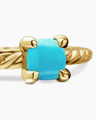 Chatelaine® Teen Ring in 18K Yellow Gold with Turquoise, 4mm