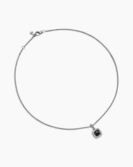 Petite Albion® Pendant Necklace in Sterling Silver with Black Onyx and Diamonds, 7mm