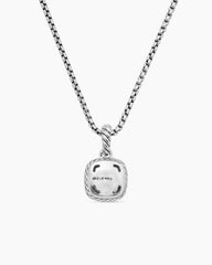 Petite Albion® Pendant Necklace in Sterling Silver with Blue Topaz and Diamonds, 7mm