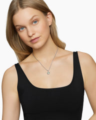 Petite Albion® Pendant Necklace in Sterling Silver with Prasiolite and Diamonds, 7mm