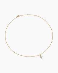 Cable Collectibles® Cross Necklace in 18K Yellow Gold with Diamonds, 17mm