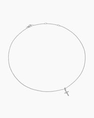 Cable Collectibles® Cross Necklace in 18K White Gold with Diamonds, 17mm