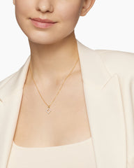 Cable Collectibles® Quatrefoil Necklace in 18K Yellow Gold with Diamonds, 17.5mm