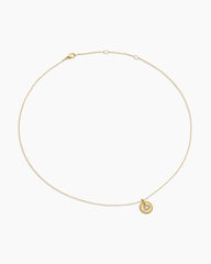 Initial Charm Necklace in 18K Yellow Gold with Diamond D