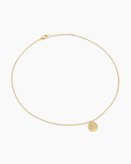 Initial Charm Necklace in 18K Yellow Gold with Diamond K