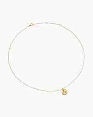 Initial Charm Necklace in 18K Yellow Gold with Diamond N