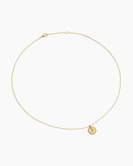 Initial Charm Necklace in 18K Yellow Gold with Diamond P