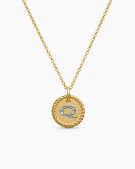 Initial Charm Necklace in 18K Yellow Gold with Diamond Q