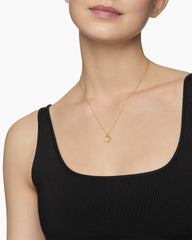 Initial Charm Necklace in 18K Yellow Gold with Diamond U