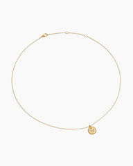 Initial Charm Necklace in 18K Yellow Gold with Diamond V