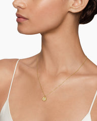 Initial Charm Necklace in 18K Yellow Gold with Diamond X