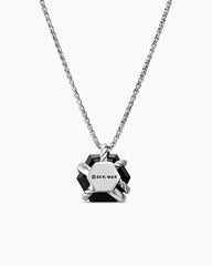 Cable Wrap Necklace in Sterling Silver with Black Onyx and Diamonds, 12.5mm