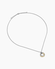 Crossover Pendant Necklace in Sterling Silver with 14K Yellow Gold, 28mm