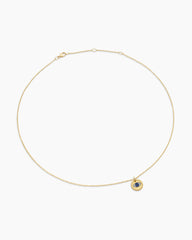 Cable Collectibles® Evil Eye Necklace in 18K Yellow Gold with Pavé Blue Sapphires and Diamonds, 11mm