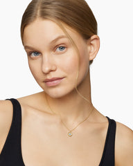 Cable Collectibles® Evil Eye Necklace in 18K Yellow Gold with Pavé Blue Sapphires and Diamonds, 11mm