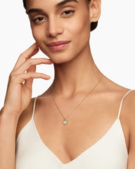 Cable Collectibles® Pavé Plate Necklace in 18K Yellow Gold with Diamonds, 11mm