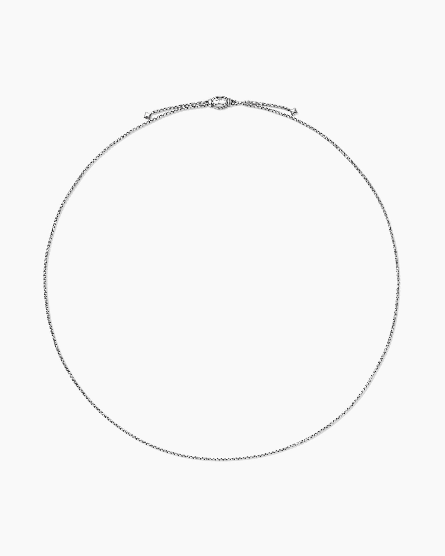 Box Chain Slider Necklace in Sterling Silver, 2.7mm